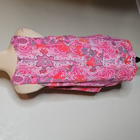 CAbi Jubilee Pink‎ and Red Paisley Tank Top With Back Zip Medium - Picture 4 of 8